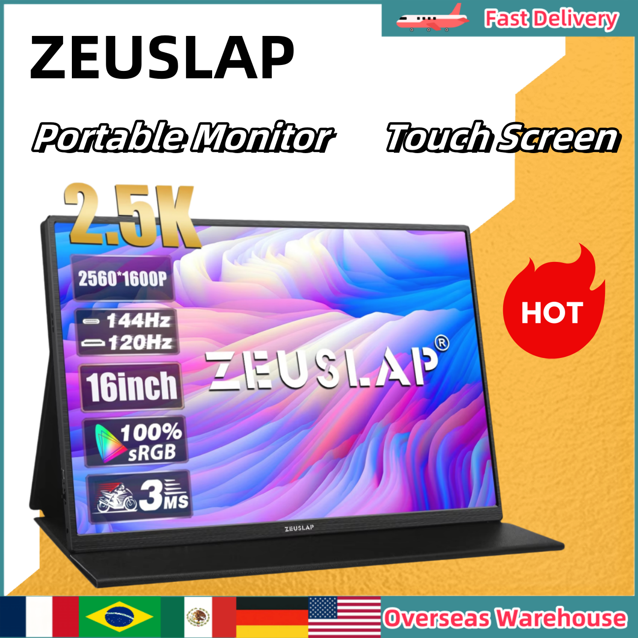 Gaming Console And Monitor - ZEUSLAP Portable Monitor Touch Screen 16