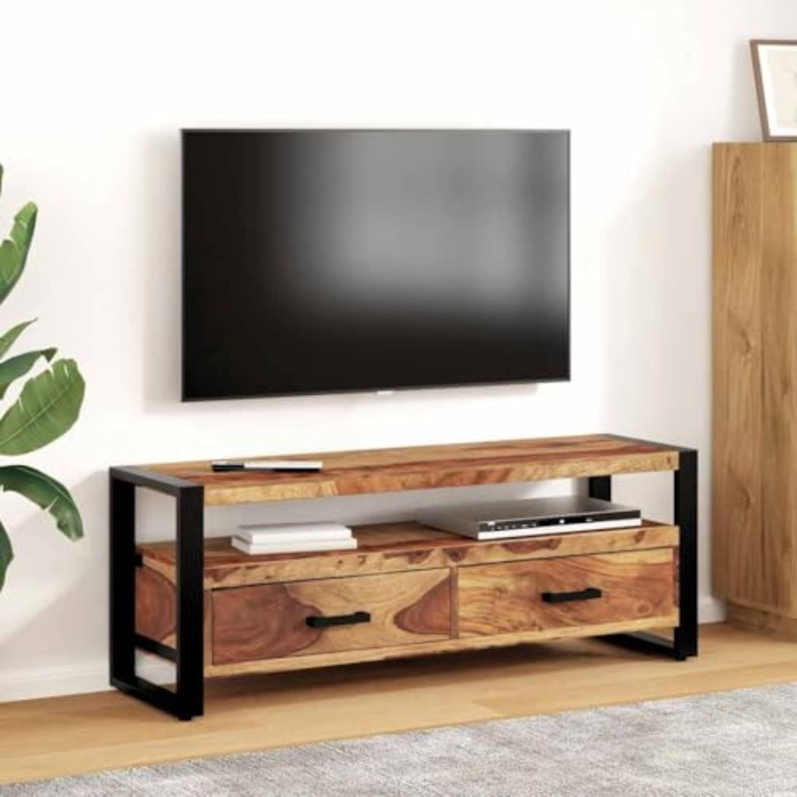 Gaming Console Tv Stand - Solid Wood Acacia TV Stand 47.2