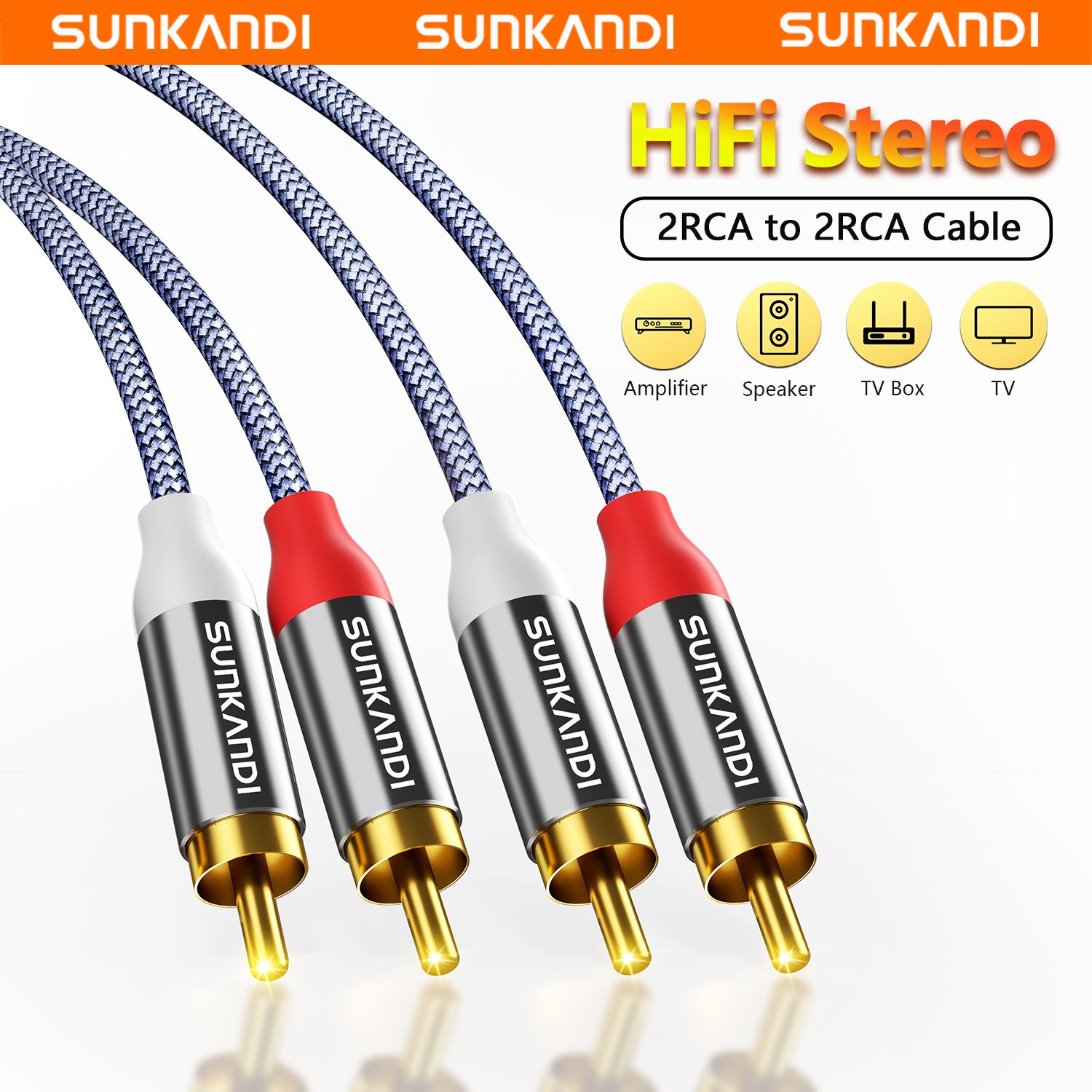 SUNKANDI 2RCA to 2RCA Cable, G - Gaming Console And Monitor avaliação e preço