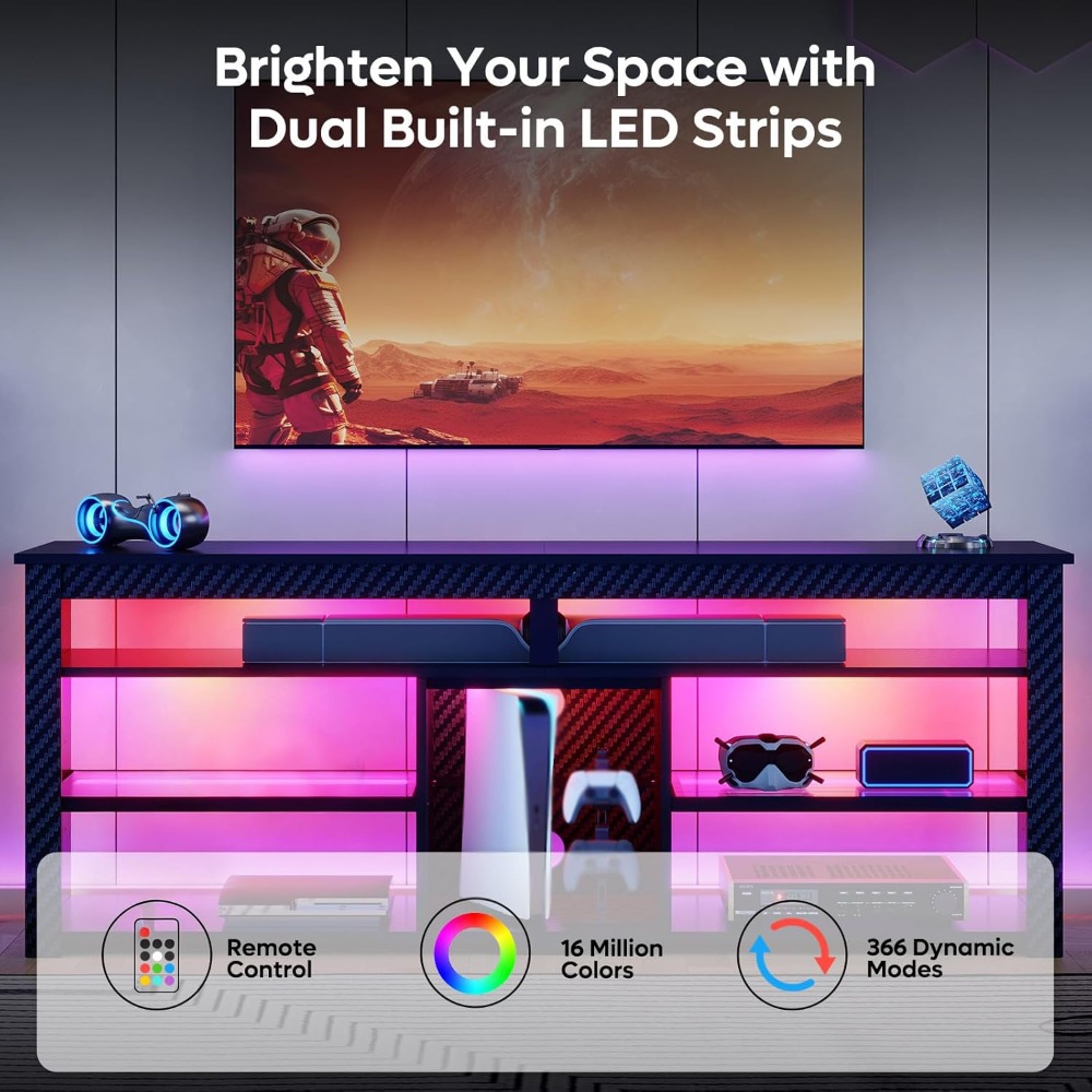 TV Stand for 70 Inch TV, Tall  - Gaming Console Tv Stand avaliação e preço