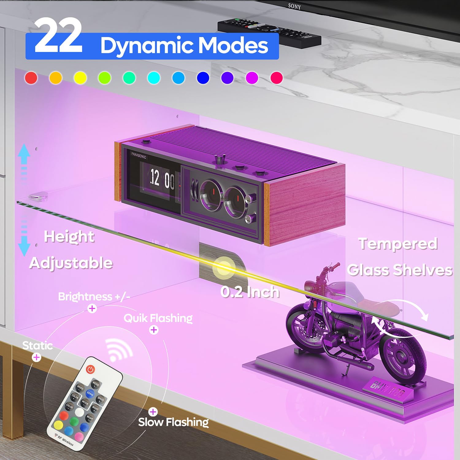 TV Stand for 75/80/85 inch TVs - Gaming Console Tv Stand avaliação e preço