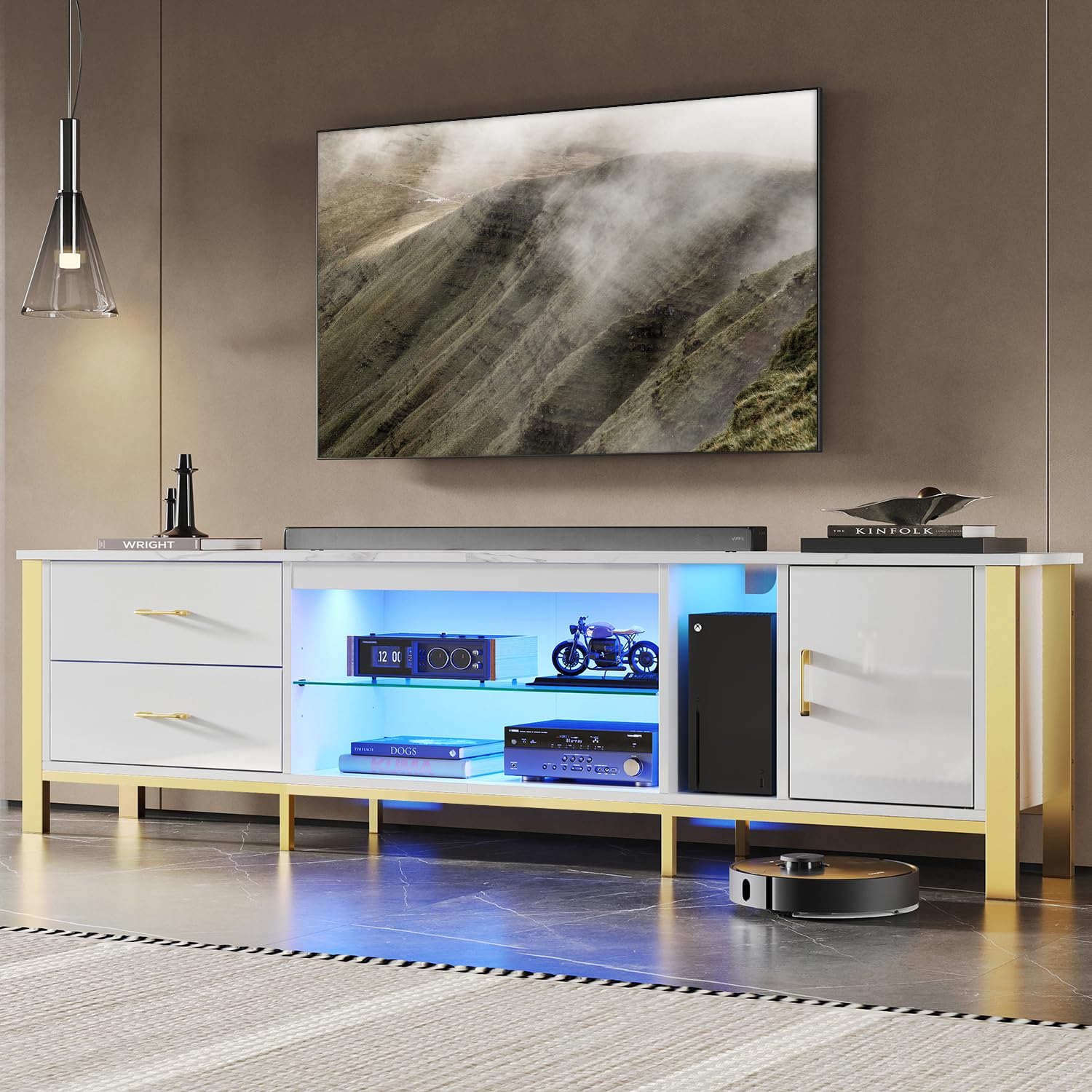 TV Stand for 75/80/85 inch TVs - Gaming Console Tv Stand avaliação e preço