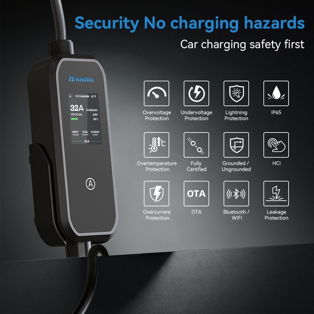 Khons 7kW Type2 EV Charger 32A - Pc Gaming Handheld Console avaliação e preço