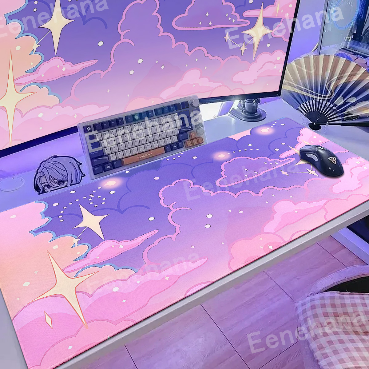 Xxl Art Clouds & Stars Pink Mo - Gaming Console Cloud avaliação e preço