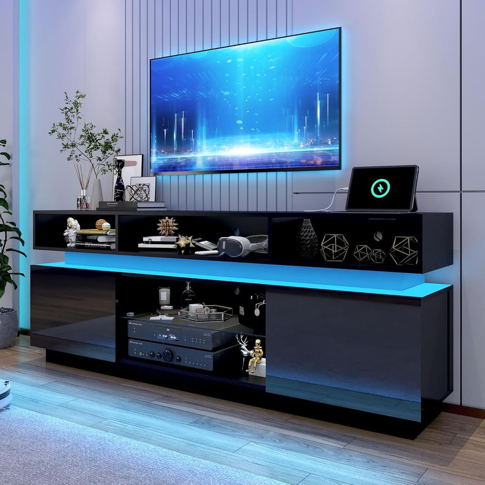 LED TV Stand for 80 Inch TV, M - Gaming Console Tv Stand avaliação e preço