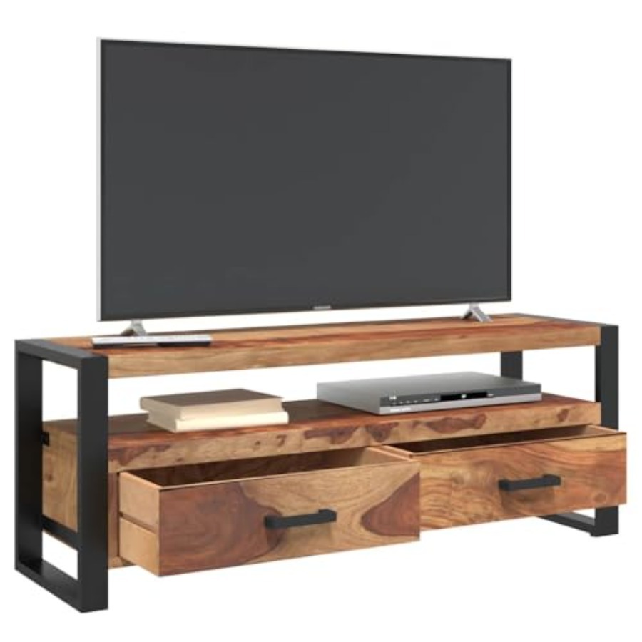 Solid Wood Acacia TV Stand 47. - Gaming Console Tv Stand avaliação e preço