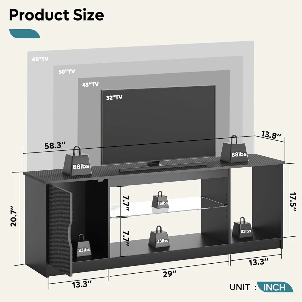 Bestier Led Entertainment Cent - Gaming Console Tv Stand avaliação e preço