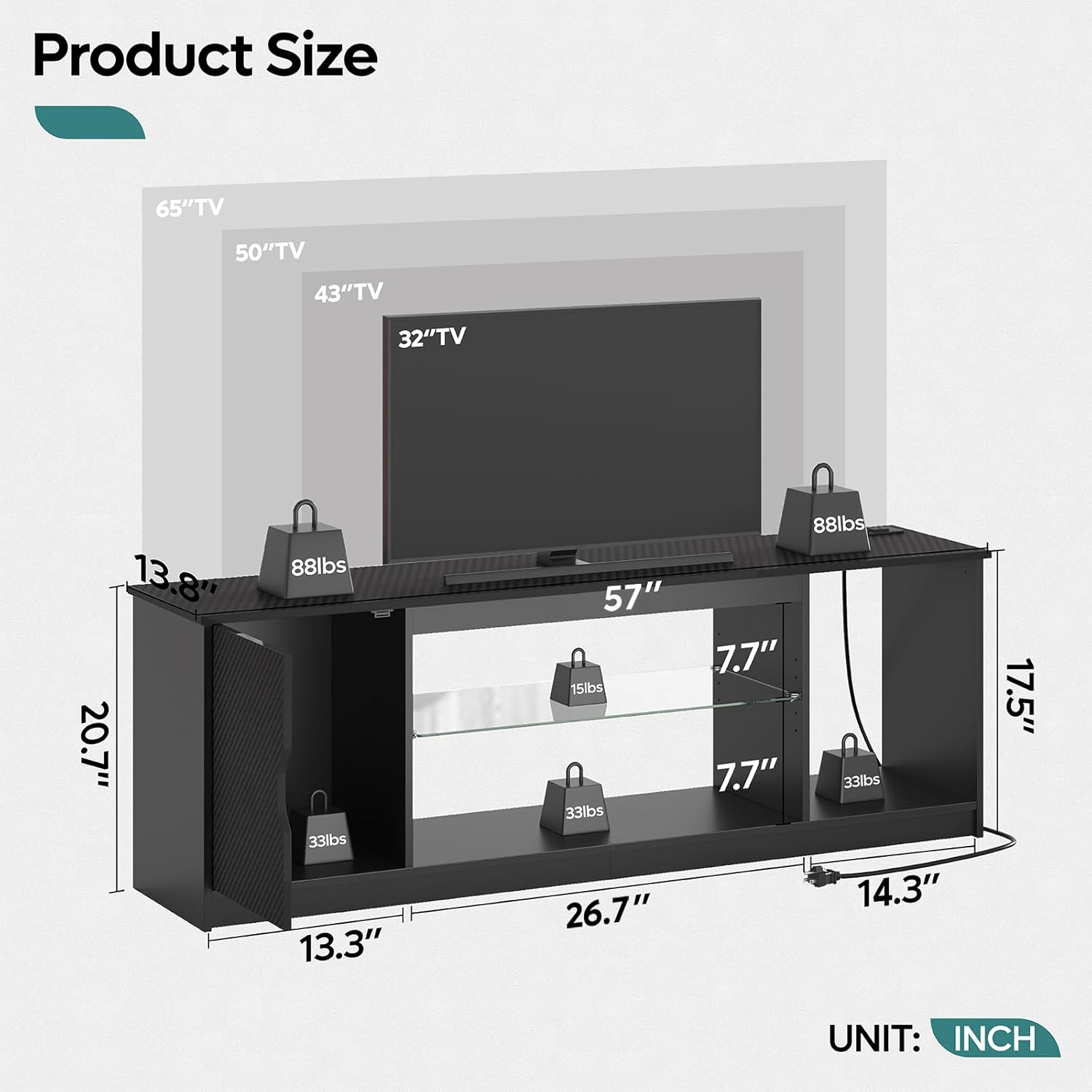 TV Stand with Power Outlets Ga - Gaming Console Tv Stand avaliação e preço