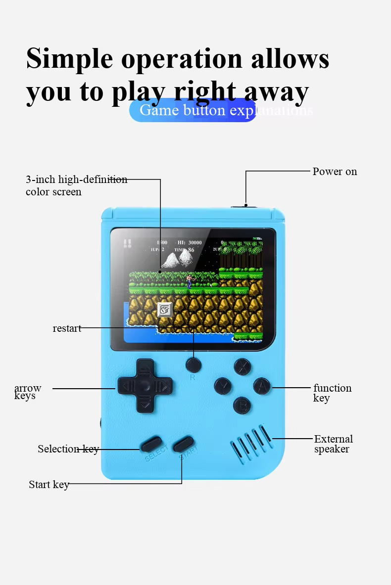 3.0 Inch Macaron Retro Portabl - Gaming Console Under 500 avaliação e preço