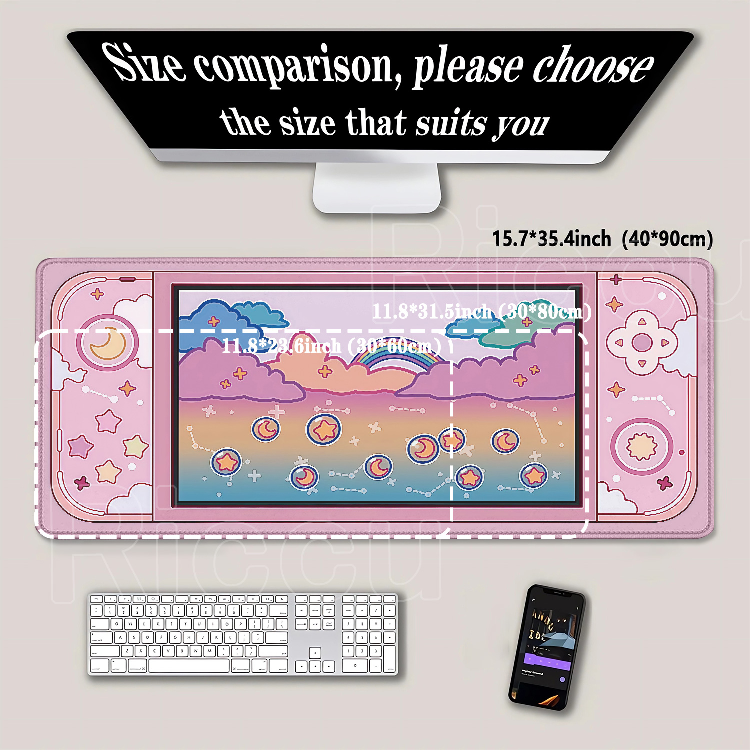 Mousepad Stars Moon Gaming Con - Gaming Console Cloud avaliação e preço