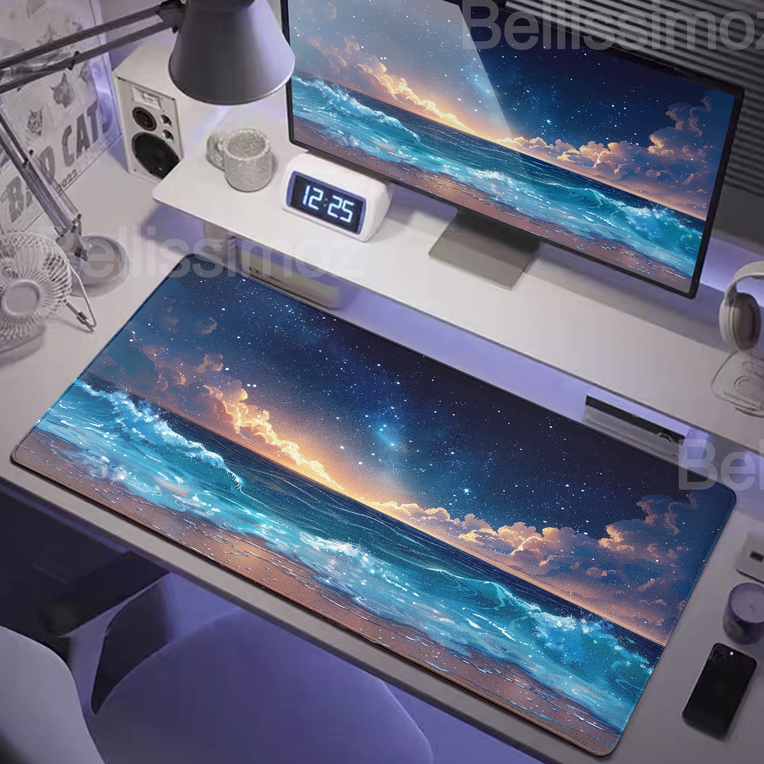 900*400Office Blue Mousepad Sk - Gaming Console Cloud avaliação e preço