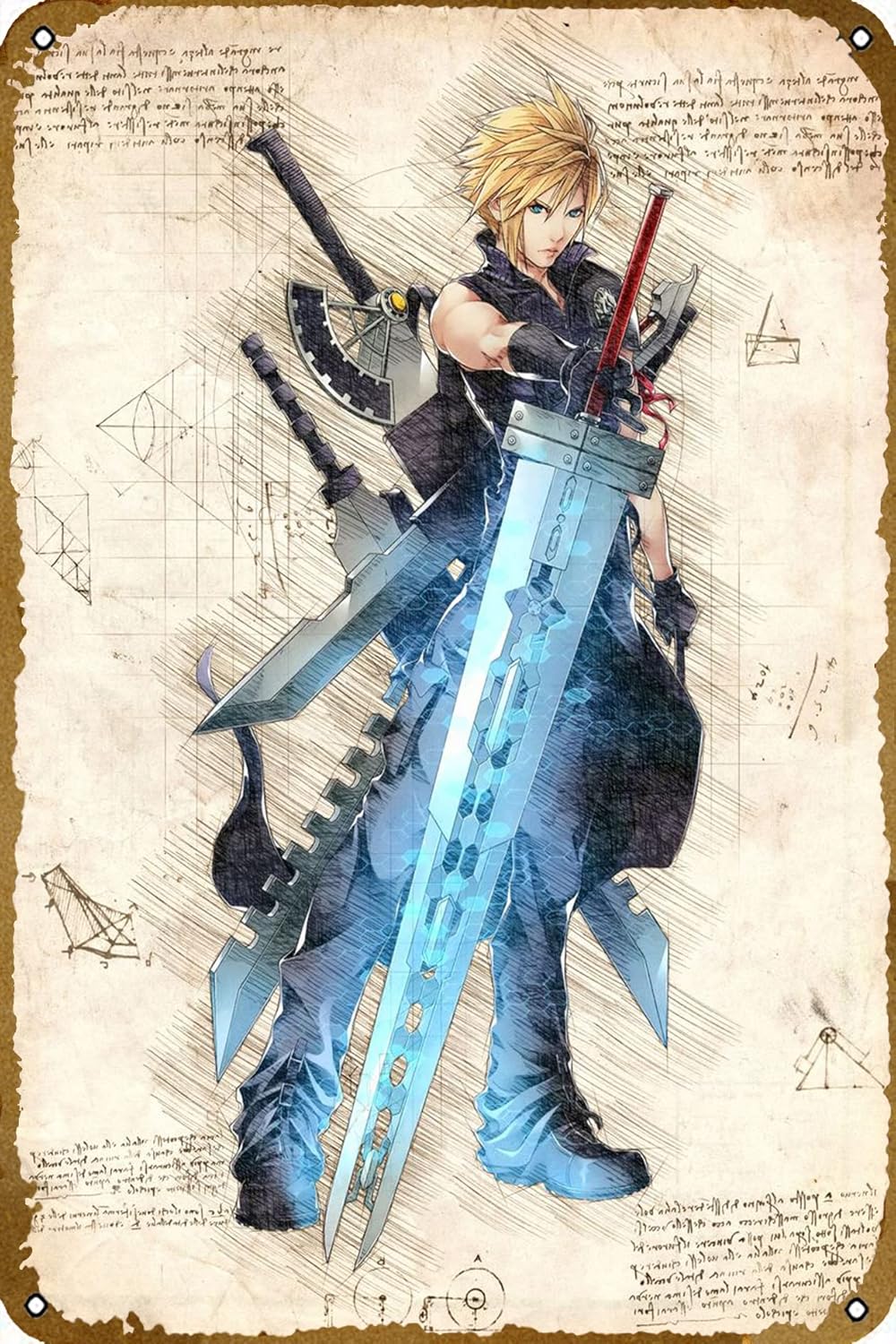Cloud Strife FFVII Game Poster - Gaming Console Cloud avaliação e preço