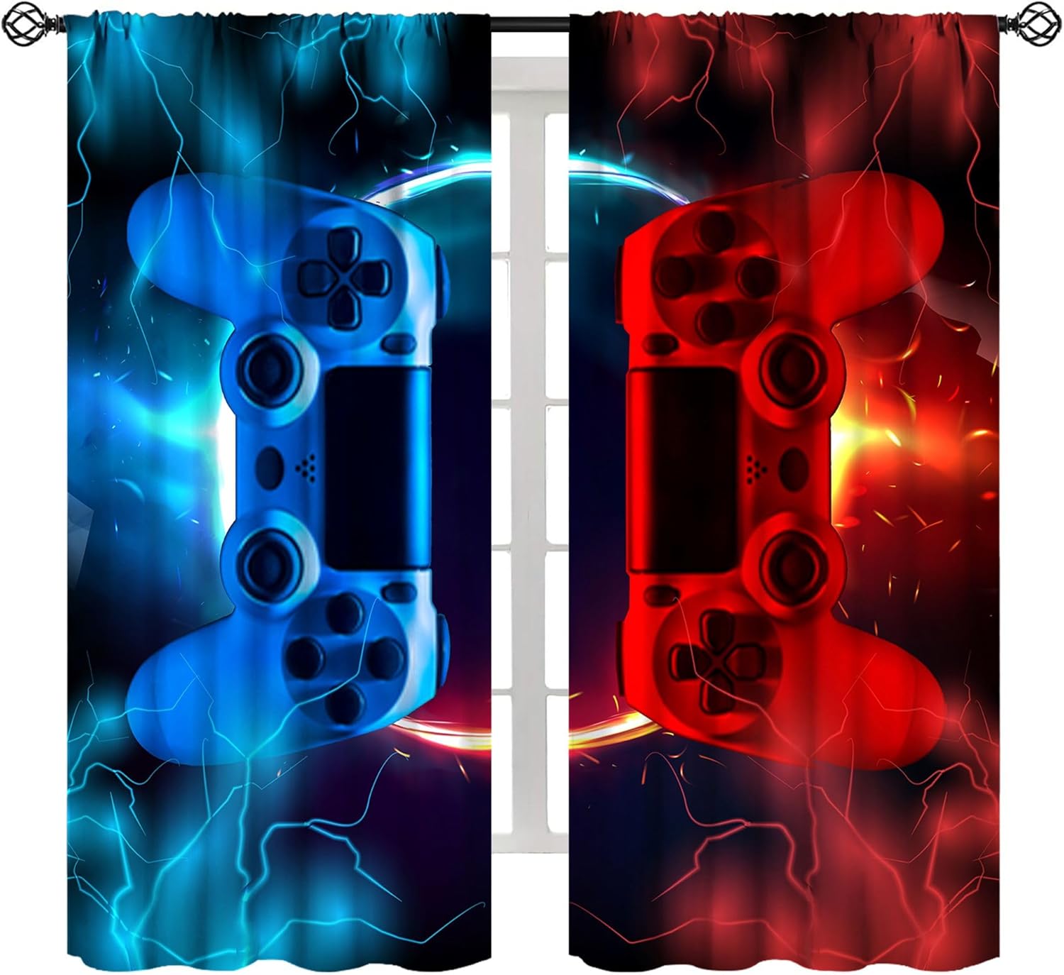 Gaming Curtain Blue Red Arcade - Gaming Console Youtube avaliação e preço