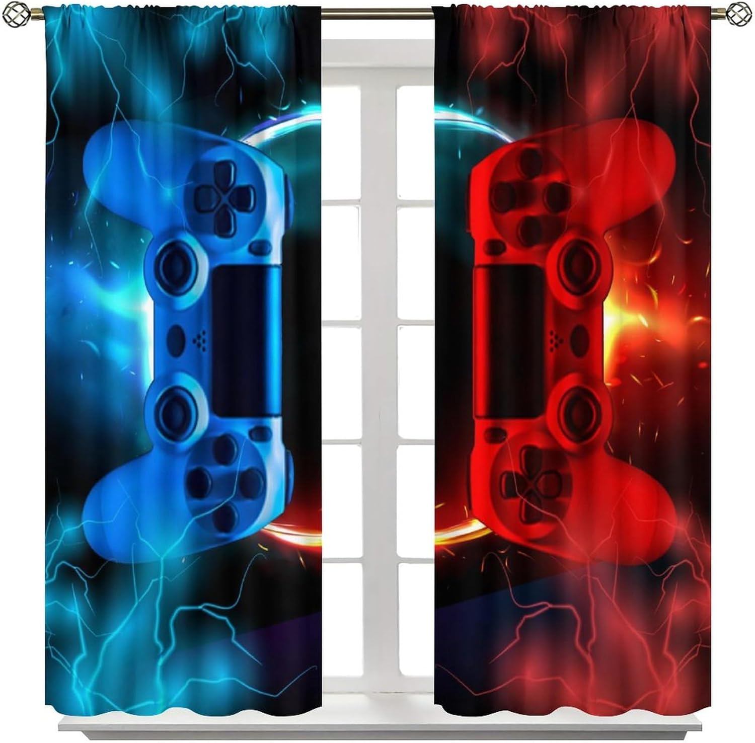 Gaming Curtain Blue Red Arcade - Gaming Console Youtube avaliação e preço