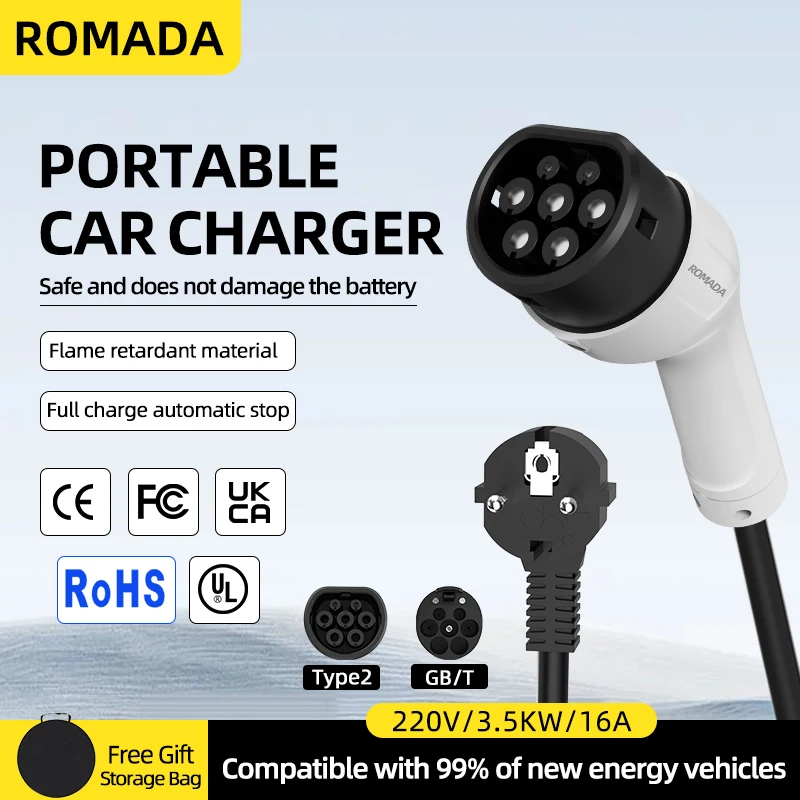 ROMADA 16A 3.5KW Type 2 EV Cha - Pc Gaming Handheld Console avaliação e preço