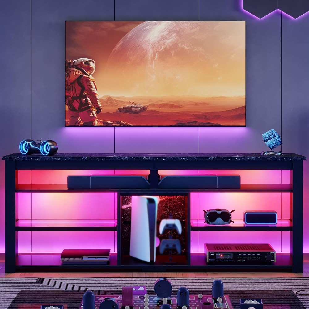 TV Stand for 70 Inch TV, Tall  - Gaming Console Tv Stand avaliação e preço